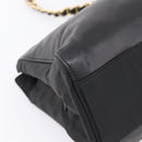 PRADA Chain Tote Bag Leather Nylon Black Gold Auth am12698V-17
