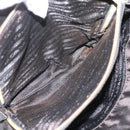 PRADA Chain Tote Bag Leather Nylon Black Gold Auth am12698V-25