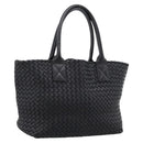 Bottega Veneta INTRECCIATO Cabas PM Hand Bag Leather Black 141498 Auth am12699V-1