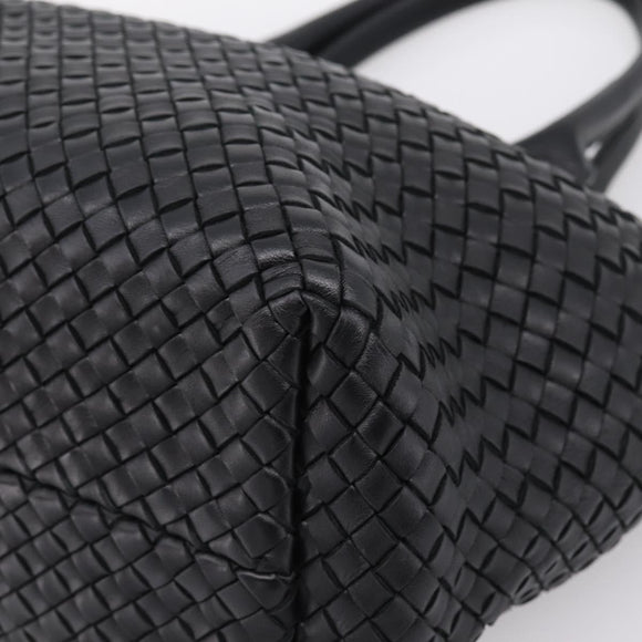 Bottega Veneta INTRECCIATO Cabas PM Hand Bag Leather Black 141498 Auth am12699V