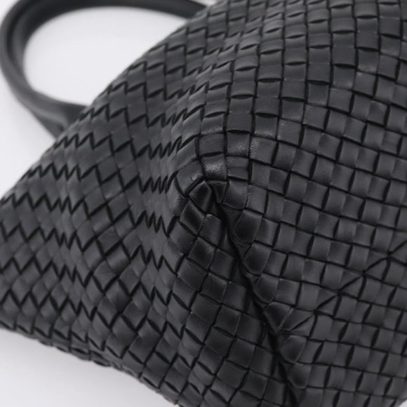 Bottega Veneta INTRECCIATO Cabas PM Hand Bag Leather Black 141498 Auth am12699V