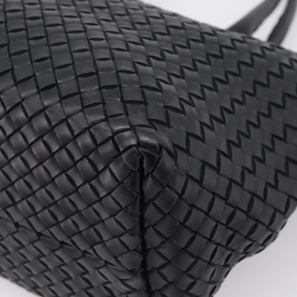 Bottega Veneta INTRECCIATO Cabas PM Hand Bag Leather Black 141498 Auth am12699V