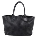 Bottega Veneta INTRECCIATO Cabas PM Hand Bag Leather Black 141498 Auth am12699V-2