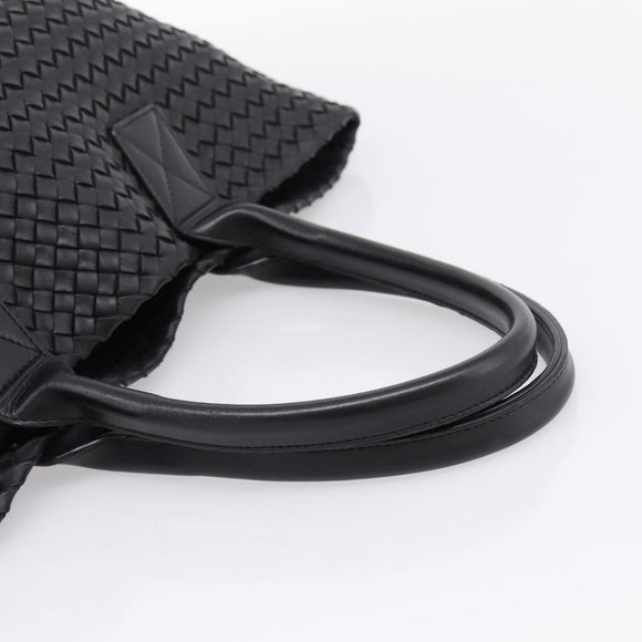 Bottega Veneta INTRECCIATO Cabas PM Hand Bag Leather Black 141498 Auth am12699V