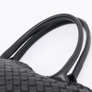 Bottega Veneta INTRECCIATO Cabas PM Hand Bag Leather Black 141498 Auth am12699V-8