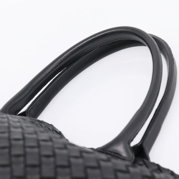 Bottega Veneta INTRECCIATO Cabas PM Hand Bag Leather Black 141498 Auth am12699V