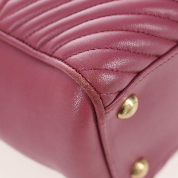 Miu Miu Hand Bag Leather 2way Pink Gold 5BA145 Auth am12700V