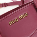 Miu Miu Hand Bag Leather 2way Pink Gold 5BA145 Auth am12700V-22