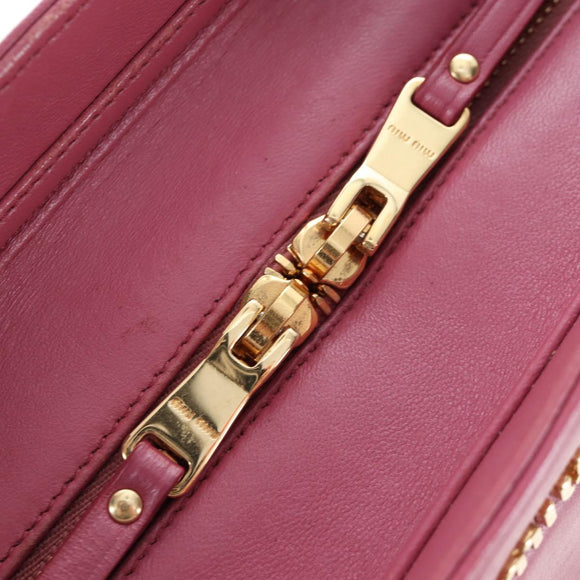 Miu Miu Hand Bag Leather 2way Pink Gold 5BA145 Auth am12700V