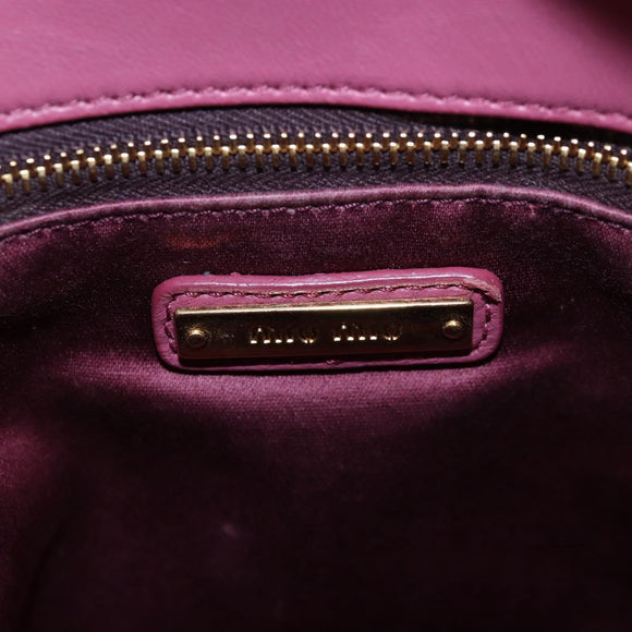 Miu Miu Hand Bag Leather 2way Pink Gold 5BA145 Auth am12700V