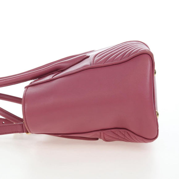 Miu Miu Hand Bag Leather 2way Pink Gold 5BA145 Auth am12700V