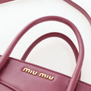 Miu Miu Hand Bag Leather 2way Pink Gold 5BA145 Auth am12700V-14