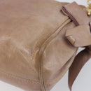 Miu Miu Side Ribbon Accessories Hand Bag Leather 2way Pink Gold Auth am12701V-15