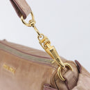 Miu Miu Side Ribbon Accessories Hand Bag Leather 2way Pink Gold Auth am12701V-19