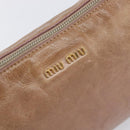 Miu Miu Side Ribbon Accessories Hand Bag Leather 2way Pink Gold Auth am12701V-20