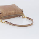 Miu Miu Side Ribbon Accessories Hand Bag Leather 2way Pink Gold Auth am12701V-7
