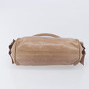 Miu Miu Side Ribbon Accessories Hand Bag Leather 2way Pink Gold Auth am12701V-5