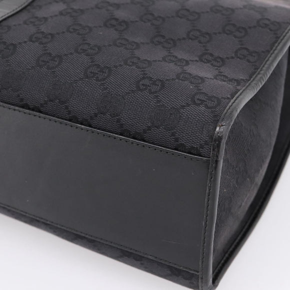 GUCCI GG Canvas Tote Bag Black Silver 002 1064 Auth am12702A