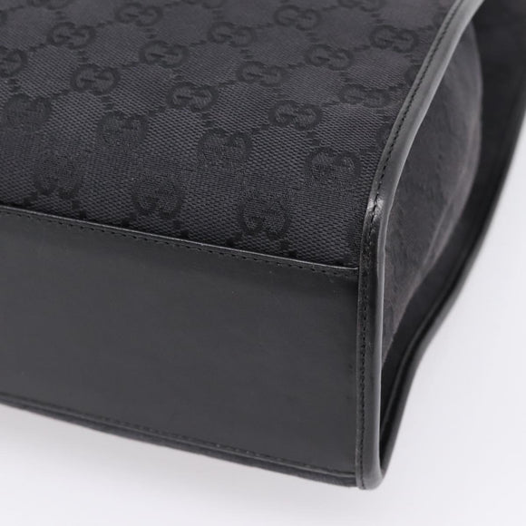 GUCCI GG Canvas Tote Bag Black Silver 002 1064 Auth am12702A
