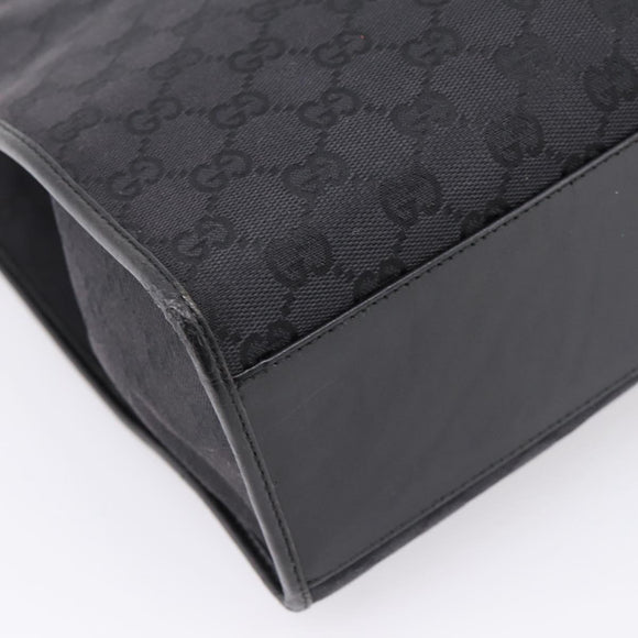 GUCCI GG Canvas Tote Bag Black Silver 002 1064 Auth am12702A