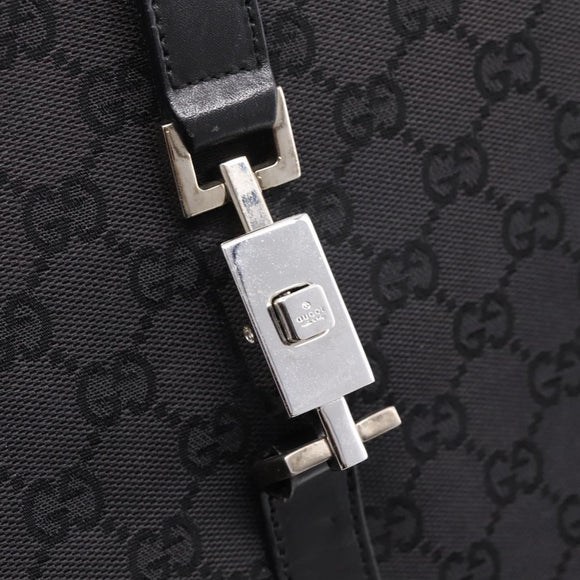 GUCCI GG Canvas Tote Bag Black Silver 002 1064 Auth am12702A