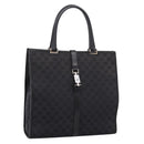 GUCCI GG Canvas Tote Bag Black Silver 002 1064 Auth am12702A-1
