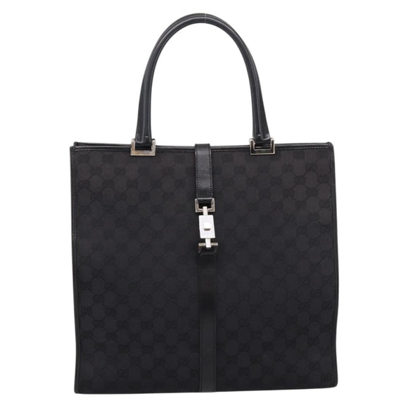 GUCCI GG Canvas Tote Bag Black Silver 002 1064 Auth am12702A