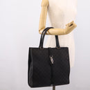 GUCCI GG Canvas Tote Bag Black Silver 002 1064 Auth am12702A-23