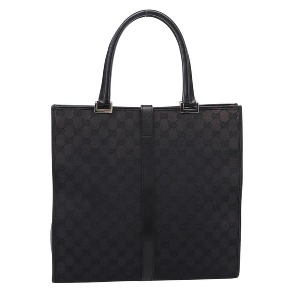 GUCCI GG Canvas Tote Bag Black Silver 002 1064 Auth am12702A