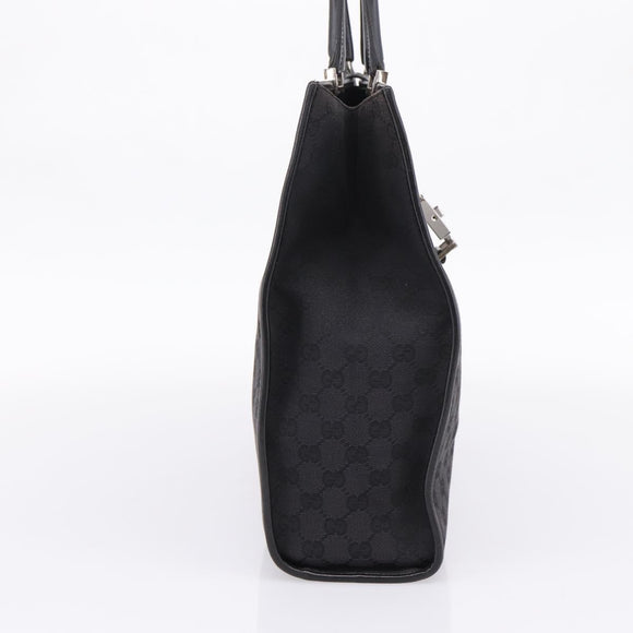 GUCCI GG Canvas Tote Bag Black Silver 002 1064 Auth am12702A
