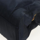 PRADA Chain Tote Bag Nylon Navy Gold Auth am12703V-20