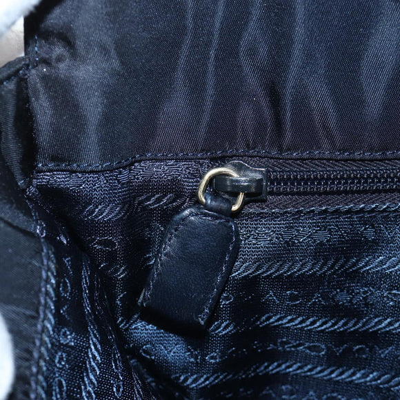 PRADA Chain Tote Bag Nylon Navy Gold Auth am12703V