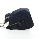 PRADA Chain Tote Bag Nylon Navy Gold Auth am12703V-3