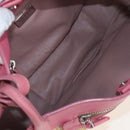 PRADA Shoulder Bag Raffia Beige Pink Silver Auth am12710V-10
