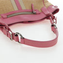 PRADA Shoulder Bag Raffia Beige Pink Silver Auth am12710V-7