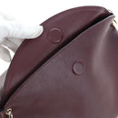 Chloe Juana Shoulder Bag Leather Bordeaux Gold Auth am12713M-19