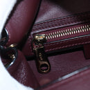 Chloe Juana Shoulder Bag Leather Bordeaux Gold Auth am12713M-23