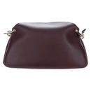 Chloe Juana Shoulder Bag Leather Bordeaux Gold Auth am12713M-2