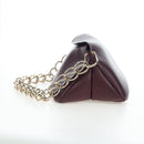 Chloe Juana Shoulder Bag Leather Bordeaux Gold Auth am12713M-4