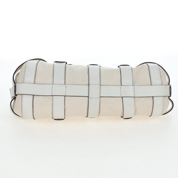 Chloe Kerala Hand Bag Leather White Gold Auth am12715V