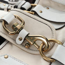 Chloe Kerala Hand Bag Leather White Gold Auth am12715V-17