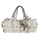 Chloe Kerala Hand Bag Leather White Gold Auth am12715V-1