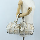 Chloe Kerala Hand Bag Leather White Gold Auth am12715V-26