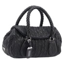 PRADA Hand Bag Leather Black Silver BN1235 Auth am12716A-1