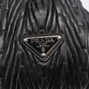 PRADA Hand Bag Leather Black Silver BN1235 Auth am12716A-19