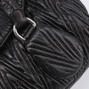 PRADA Hand Bag Leather Black Silver BN1235 Auth am12716A-21