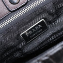 PRADA Hand Bag Leather Black Silver BN1235 Auth am12716A-23