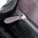 PRADA Hand Bag Leather Black Silver BN1235 Auth am12716A-26