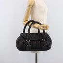 PRADA Hand Bag Leather Black Silver BN1235 Auth am12716A-28