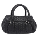 PRADA Hand Bag Leather Black Silver BN1235 Auth am12716A-2